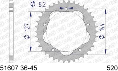 AFAM Chain wheel 520 41z alu harden-anod.anth f.pc