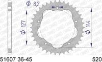 AFAM Chain wheel 520 41z alu harden-anod.anth f.pc