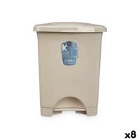 Pedaalemmer Beige Plastic 10 L (8 Stuks)