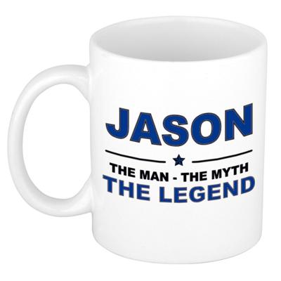 Jason cadeau mok - man myth legend - naam koffiemok - 300 ml - collega - vaderdag