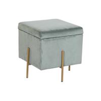 Voetensteun DKD Home Decor Metaal Turkoois Polyester (45 x 45 x 45 cm)