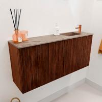 Toiletmeubel Mondiaz Joya Dlux | 90 cm | Meubelkleur Ruby | Faye wastafel Arena Wasbak Rechts | 1 kraangat