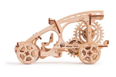 Wood Trick houten modelbouw 3D Buggy 22 cm naturel 144 delig