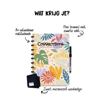 Correctbook Original A4 Botanical Beauty lined - Uitwisbaar / Herschrijfbaar Notitieboek