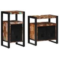 Badkamermeubelset 2 pcs Bruin massief gerecycled hout