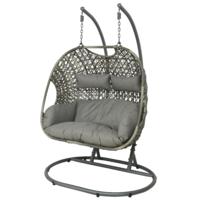 (R) Egg chair hangstoel Palermo grijs 196 cm