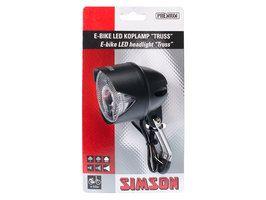 Simson voorvorkkoplamp truss e-bike zwart op kaart