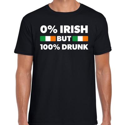 St. Patricks day not Irish but drunk t-shirt - zwart - heren - St Patrick's day kleding - outfit