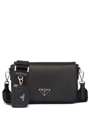 Prada sac porté épaule en cuir Saffiano - Noir