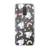 Rainbow Unicorn: Samsung Galaxy A6 Plus (2018) Transparant Hoesje