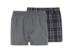 LIVERGY 2 heren boxershorts (Grijs/geruit, XXL)