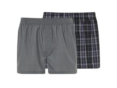 LIVERGY 2 heren boxershorts (Grijs/geruit, XXL)