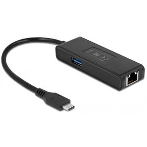 DeLOCK USB-C Adapter naar 2,5 Gigabit Lan met USB-A female adapter