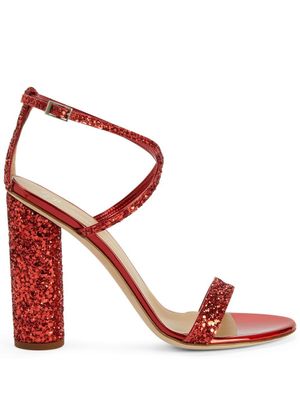 Giuseppe Zanotti sandales Tara 110 mm à paillettes - Rouge