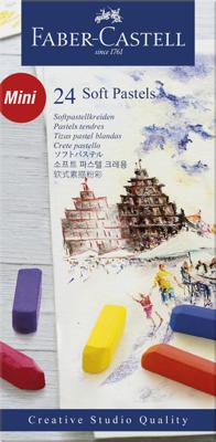 Faber Castell fc-128224 pastelkrijt halve lengte etui à 24 stuks