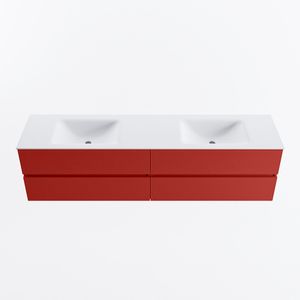 MONDIAZ VICA 190cm badmeubel onderkast Fire 4 lades. Wastafel CLOUD dubbel 2 kraangaten, kleur Talc.