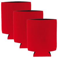 Blikjes koeler - 3x - koelhoud hoesje - bierblik hoesje - rood - Frisdrank/bier blikjes koel houden