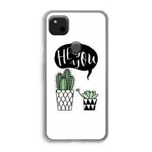 Hey you cactus: Google Pixel 4a Transparant Hoesje