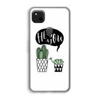 Hey you cactus: Google Pixel 4a Transparant Hoesje