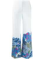 Valentino Garavani pantalon évasé Macro Ortensia imprimé - Bleu