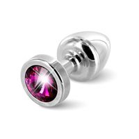 diogol - anni butt plug rond zilver / roze 25 mm