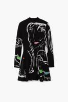 Jurk met gezichtenprint - BLACK - XXL