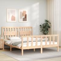 Bedframe met hoofdbord massief hout