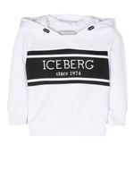 Iceberg Kids hoodie en jersey à bande logo - Blanc