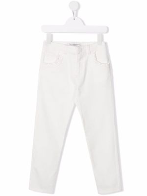 Philosophy Di Lorenzo Serafini Kids jean skinny à détails de franges - Blanc