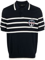 Billionaire polo rayé à logo brodé - Bleu
