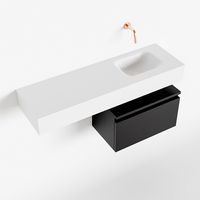 Toiletmeubel Mondiaz Andor | 100 cm | Meubelkleur Urban | Lex vrijhangend wastafel Talc Rechts | Zonder kraangat
