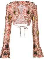 Amir Slama blouse fleurie à manches évasées - Multicolore