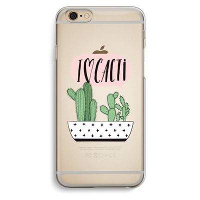 I love cacti: iPhone 6 / 6S Transparant Hoesje