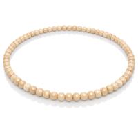 Beige houten kralen ketting 90cm