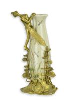 A BRONZE MOUNTED PORCELAIN VASE