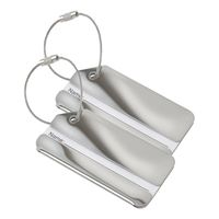 Kofferlabel Traveller - 2x - zilver - 8 x 4 cm - reiskoffer/handbagage label