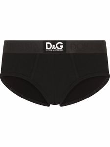 Dolce & Gabbana slip nervuré Brando à patch logo - Noir