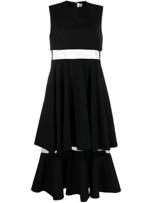 Noir Kei Ninomiya robe mi-longue en laine à design sans manches