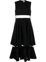Noir Kei Ninomiya robe mi-longue en laine à design sans manches