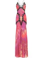 Roberto Cavalli robe longue à imprimé tie dye - Rose