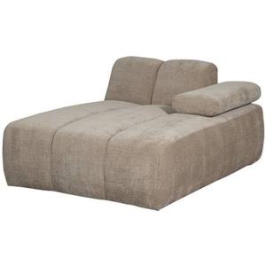 WOOOD chaise longue element rechts Mojo - Ribstof - Zand -74x162x122cm