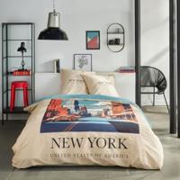 Beddengoedset - TODAY - JAVA - 2 personen - 240x220 cm - Katoen - New York print - Beige Beddengoedset - TODAY - JAVA - 2 personen - 240x220 cm - Katoen - New York print - Beige