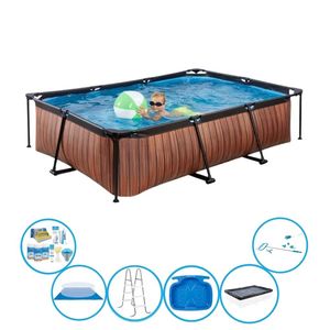 EXIT Zwembad Timber Style - Frame Pool 300x200x65 cm - Zwembadset