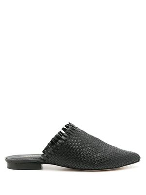 Sarah Chofakian mules en cuir tressé - Noir