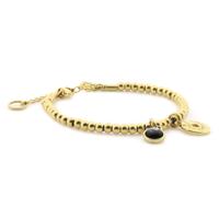 Qoss Armband Zoey Disc Zwart | Goud