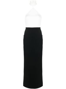 Solace London robe longue Blanca à dos nu - Noir