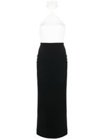 Solace London robe longue Blanca à dos nu - Noir