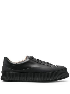 Jil Sander baskets en cuir à plateforme - Noir