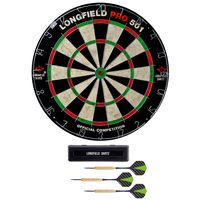 Dartbord Longfield professional 45.5 cm met 3x goede kwaliteit dartpijltjes   - - thumbnail