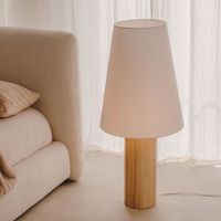 Kave Home Vloerlamp 'Marga' Rubberhout, 110cm hoog